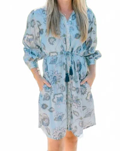Victoria Dunn Katrina Dress In Twilight Flora In Blue