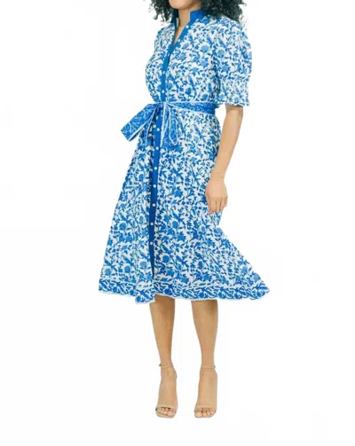 Victoria Dunn Kiawah Midi Dress In Blue