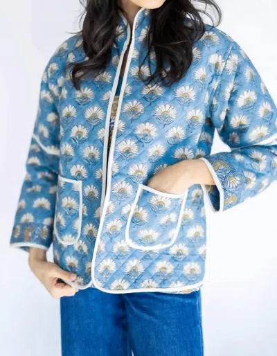 Victoria Dunn Leo Jacket In Bluestone