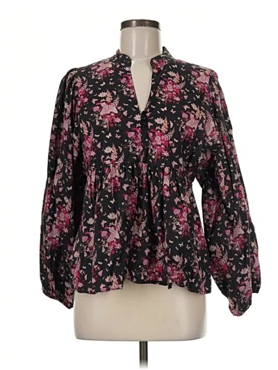 Pre-owned Victoria Dunn Long Sleeve Blouse In Black