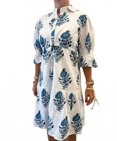 Victoria Dunn Low Country Flutter Dress In Nautical Blue In Multi