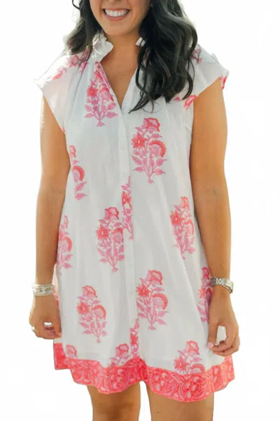 Victoria Dunn Lucia Mini Dress In Honeysuckle In White