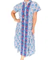 Victoria Dunn Magnolia Flutter Midi Dress In Marina In Multi