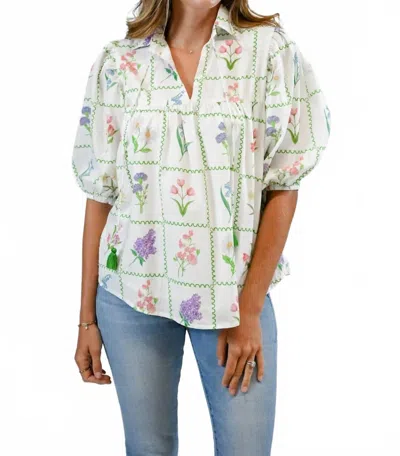 Victoria Dunn Middleton Blouse In Botanical Library In Multi