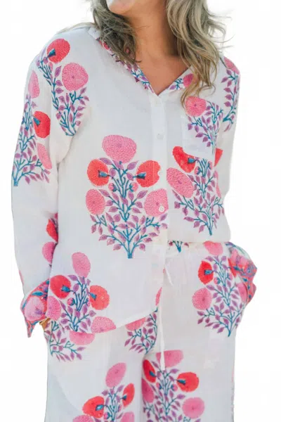 Victoria Dunn Millie Blouse In Melon In Multi