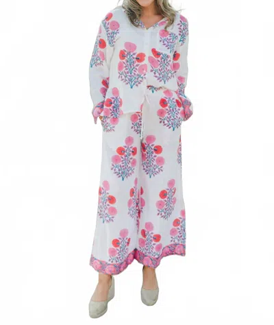 Victoria Dunn Millie Wide Pants In Melon In White