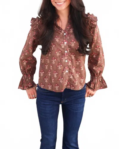 Victoria Dunn Nora Blouse In Brown In Multi