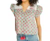 Victoria Dunn Piper Blouse In Juniper Sunset In Multi
