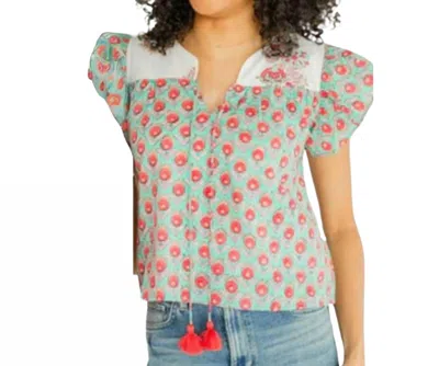 Victoria Dunn Piper Blouse In Juniper Sunset In Multi