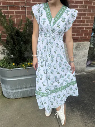 Victoria Dunn Rosa Maxi Dress In Wildflower In Green