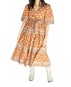 Victoria Dunn Serena Midi Dress In Redwood In Metallic