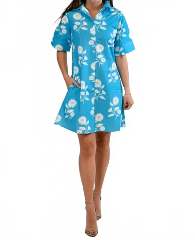 Victoria Dunn Sierra Dress In Blue Quartz In Animal Print