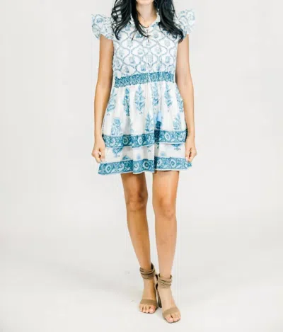 Victoria Dunn Stella Dress In Primrose In Blue
