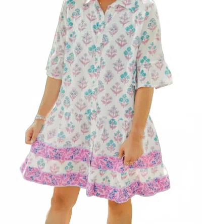 Victoria Dunn Sullivan Swing Dress In Lilac Chiffon In White