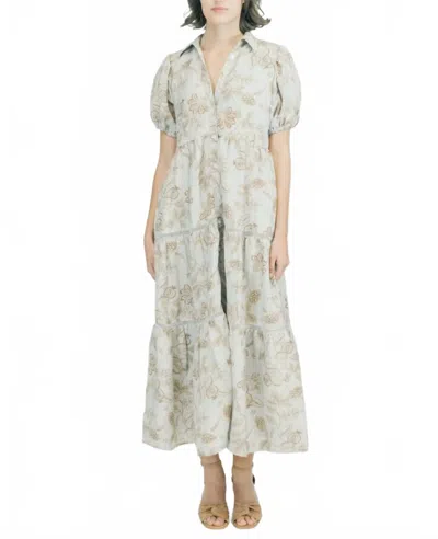 Victoria Dunn Tatum Midi Dress In Golden Grove In Multi