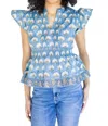 Victoria Dunn Violet Blouse In Bluestone In Blue