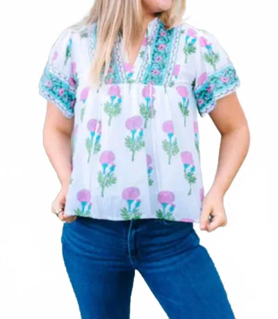 Victoria Dunn Women's Catalina Blouse In Passion Flower Pink In Multi