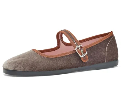 Victoria Gong - Fu Bailarina Velvet Contrast Women's Shoes Kaki: Eu 41 (us Women's 10) Medium, Polyester