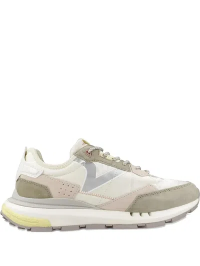 Victoria Panelled Lace-up Sneakers In White