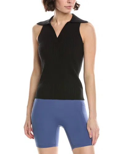 Victoria Paulsen Heath Sleeveless Polo Shirt In Black