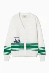 Victoria Paulsen Women's Green / White Sophie Cardigan - White/ Green In White