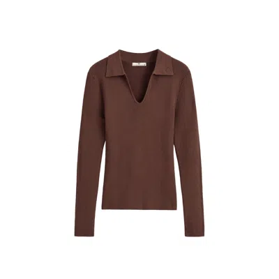 Victoria Paulsen Women's Samantha Long Sleeve Knit Polo - Brown
