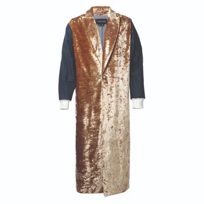 Victoria Rainer Men's Brown Unisex Velour Coat