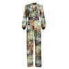 Victoria Rainer Women's Animal Print Long Sleeve Jumpsuit-blazer - Multicolour