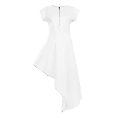 Victoria Rainer Women's Asymmetrical Denim Maxi Dress - White