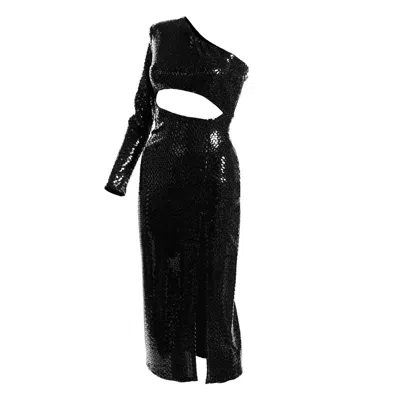 Victoria Rainer Women's Asymmetrical One-sleeve Dress - Black