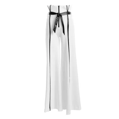 Victoria Rainer Women's Extra High Waisted Pants - White