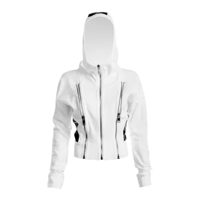 Victoria Rainer Women's Hooded Jacket Zippers - White