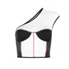 Victoria Rainer Women's One-shoulder Top - Black & White In White