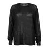 Victoria Rainer Women's Unisex Mesh Sweater Black In Black
