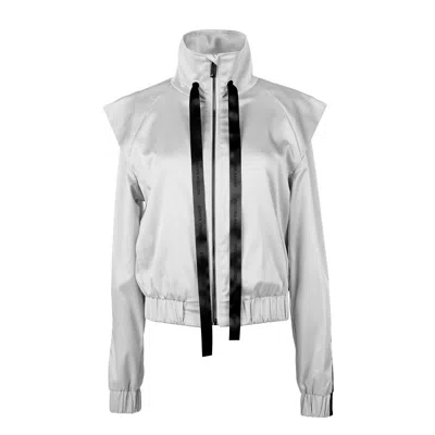 Victoria Rainer Women's Zipped-up High Collar Jacket - Silver