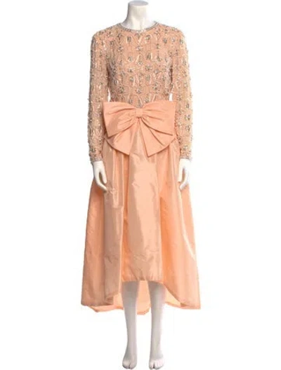 Pre-owned Victoria Royal Ltd Crew Neck Mini Dress In Orange