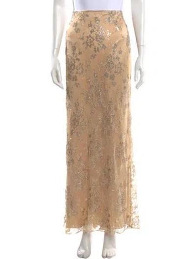 Pre-owned Victoria Royal Ltd Floral Print Long Skirt W/ Tags In Neutral