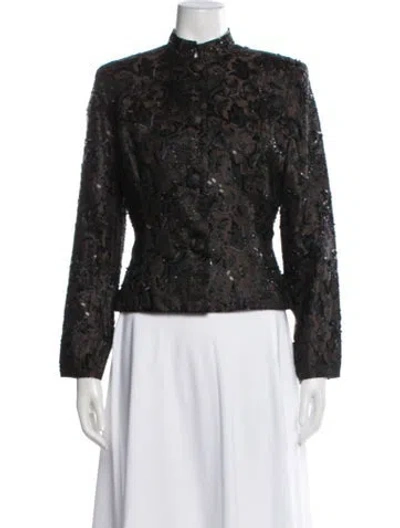 Pre-owned Victoria Royal Ltd Patterned Evening Jacket In Black