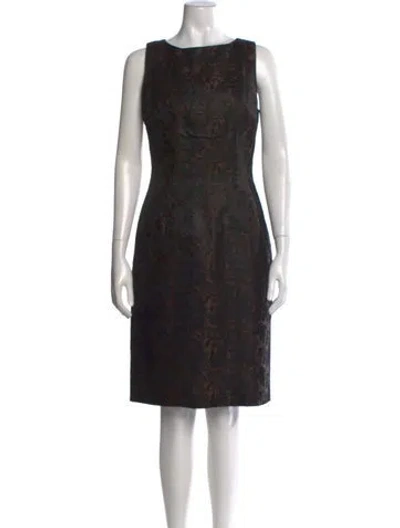 Pre-owned Victoria Royal Ltd Patterned Knee-length Dress In Black