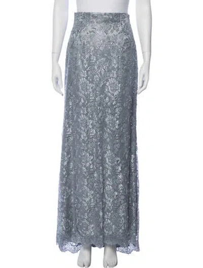 Pre-owned Victoria Royal Ltd Silk Long Skirt W/ Tags In Blue