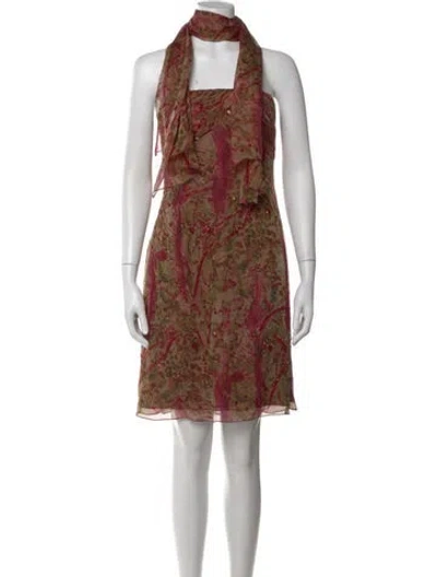 Pre-owned Victoria Royal Ltd Silk Mini Dress W/ Tags In Brown