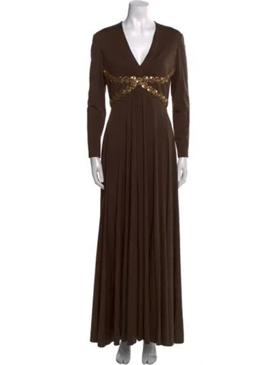 Pre-owned Victoria Royal Ltd Vintage Long Dress In Brown