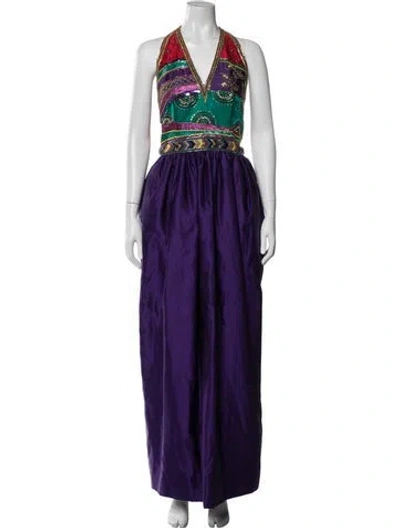 Pre-owned Victoria Royal Ltd Vintage Long Dress In Purple