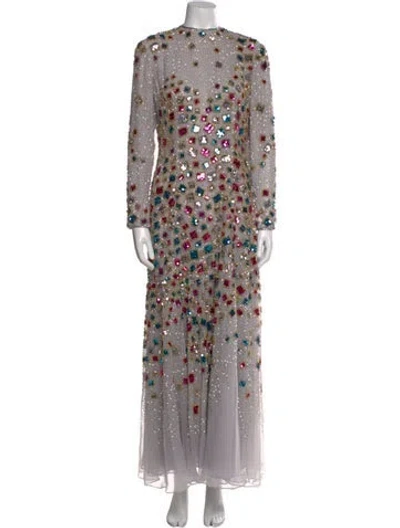 Pre-owned Victoria Royal Ltd Vintage Long Dress In Silver
