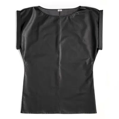 Victoria Slavinskaia Women's Black Leather Mini Dress