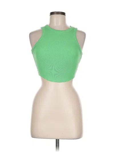 Pre-owned Victoria + Sophia Tank Top Green Halter Neckline Tops