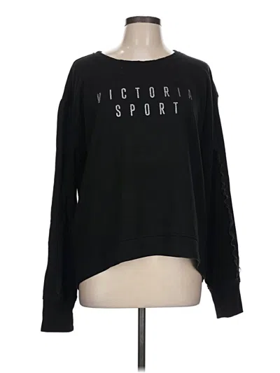 Pre-owned Victoria Sport Long Sleeve Top Black Crew Neck Tops