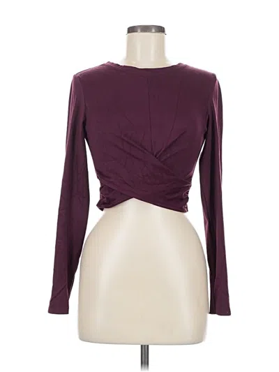 Pre-owned Victoria Sport Long Sleeve Top Burgundy Keyhole Neckline Tops