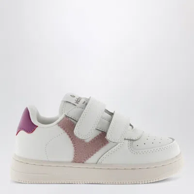 Victoria Tiempo Leather-effect Mini Sneakers With Hook-and-loop Straps In Multi