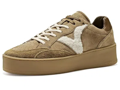 Victoria Turin Suede Shearling Women's Shoes Taupe: Eu 38 (us Women's 7) Medium In Brown